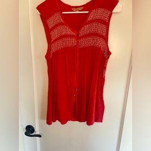 Crepe orange sleeveless Summer top